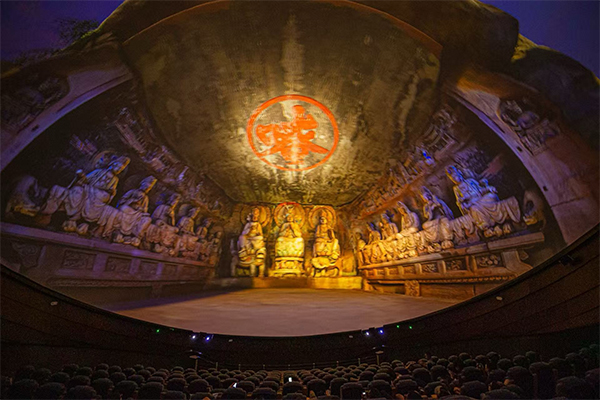 特種電影《山嶽頌安》在安岳石窟數字展示中心點映_fororder_吳坤忠