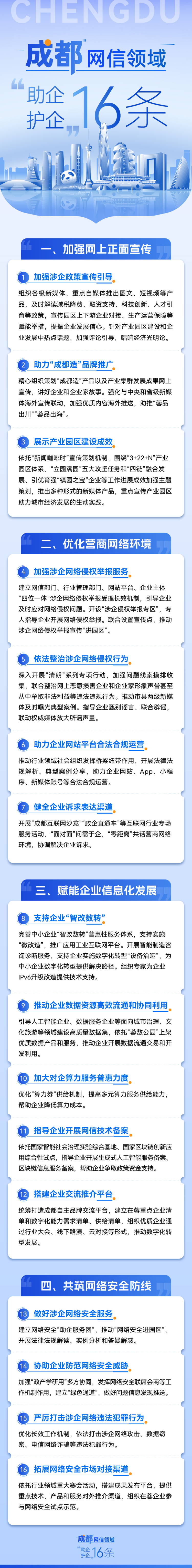 16項硬核措施！成都網信領域啟動“助企護企”行動