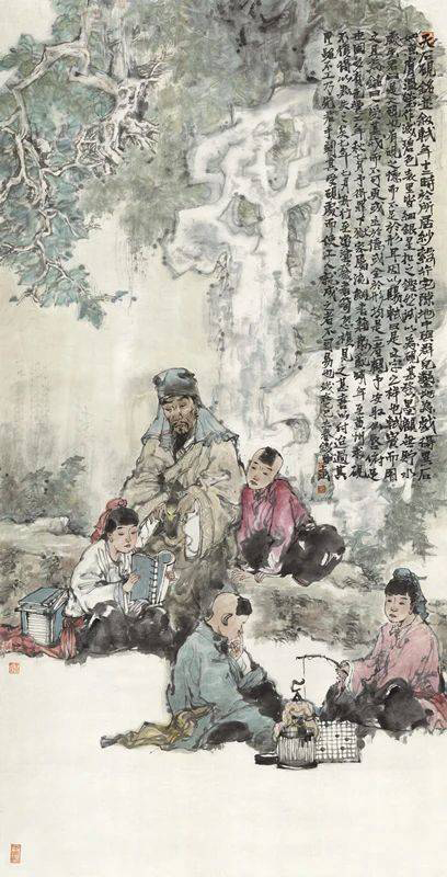 “三蘇與巴蜀”書畫文獻展開幕_fororder_《蘇洵授硯圖》-錢磊。圖據三蘇祠博物館