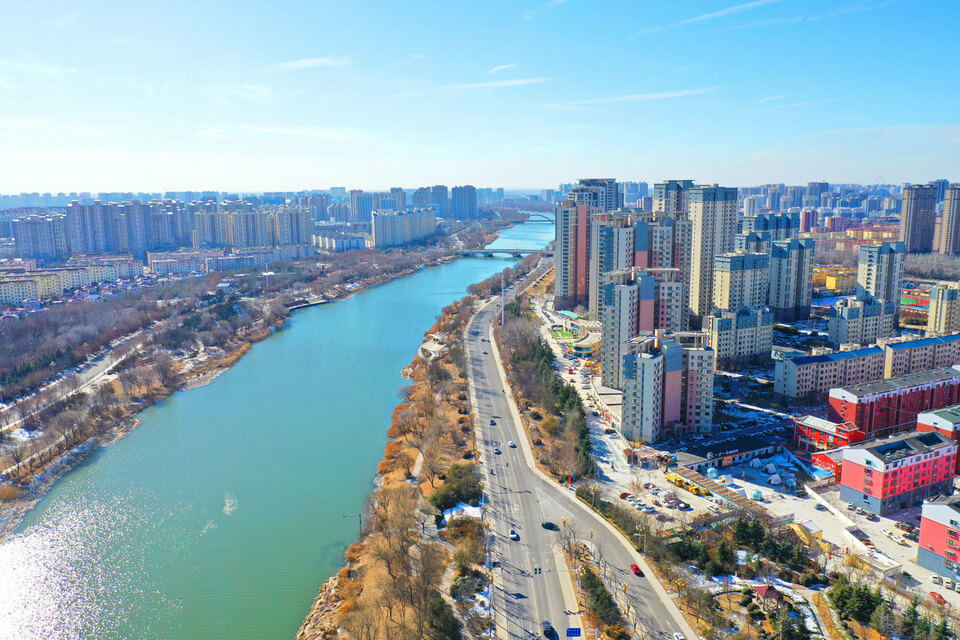 山東聊城：水城寒冬景色新