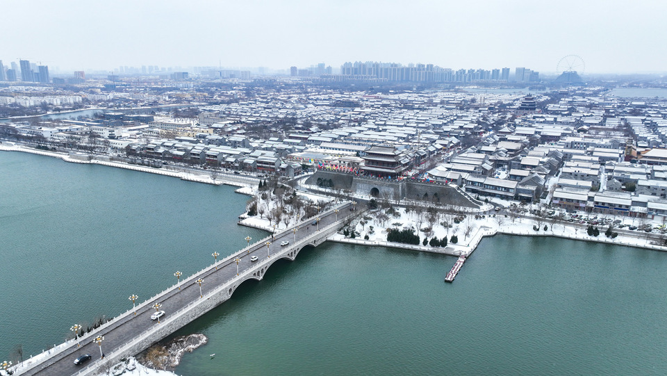 聊城：古城雪景 美不勝收