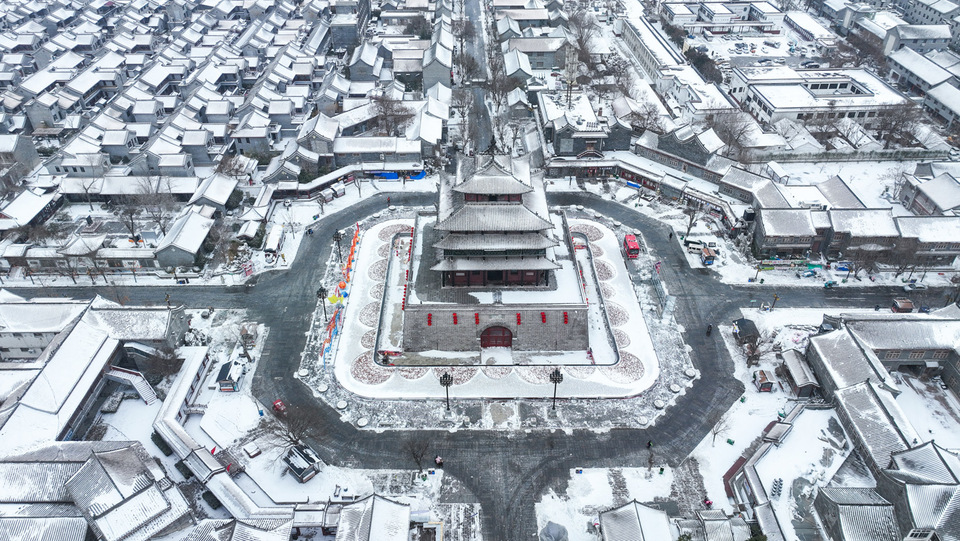 聊城：古城雪景 美不勝收