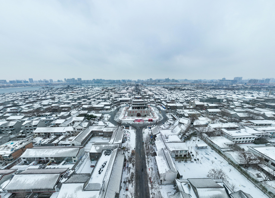 聊城：古城雪景 美不勝收