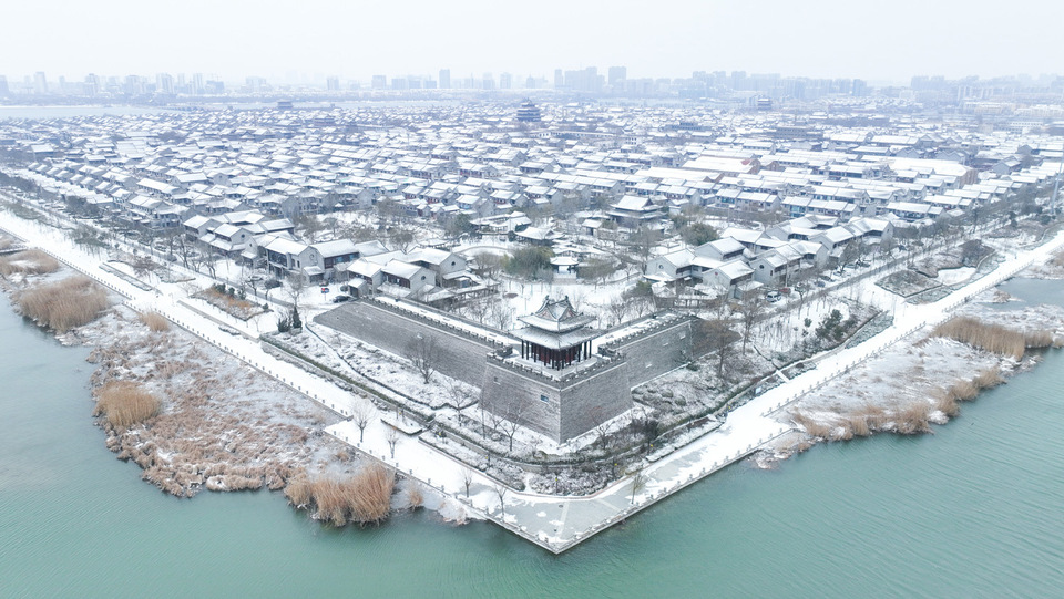 聊城：古城雪景 美不勝收