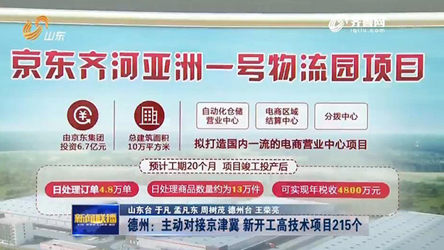 主動對接京津冀 德州新開工高技術項目215個