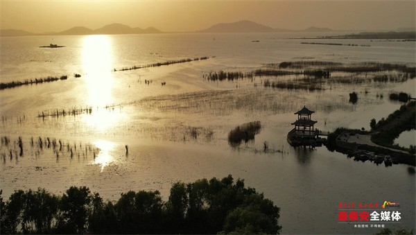 山東泰安：初夏的東平湖 夕陽如詩如畫