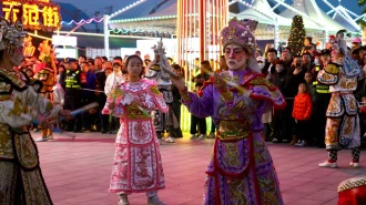 龍抬頭舞英歌 濟南環聯夜市上演非遺盛宴