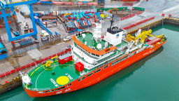 “極地”號科考船完成北太平洋科考任務返抵青島