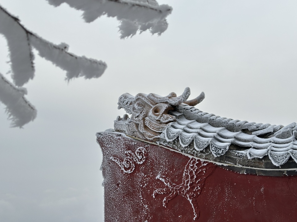 山東泰安：雪後泰山披銀裝 鏟冰除雪保暢通