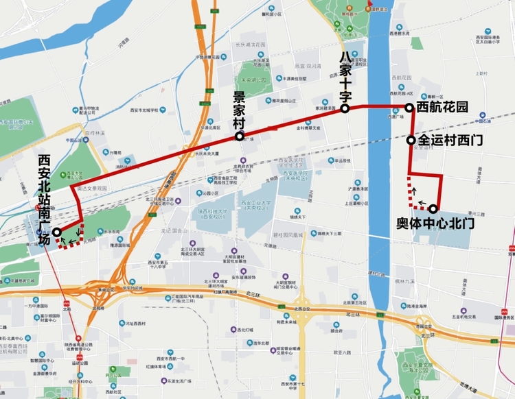 西安26日開通全運4號線 同時調整全運1號線