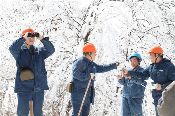 國網寶雞供電公司：鐵軍雪後巡線保供電  秦嶺山電網安然無恙