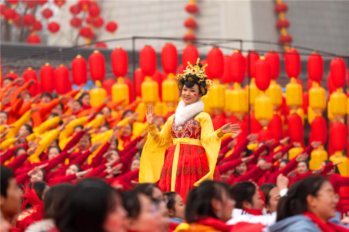 【中首  陜西  圖】央視“我們的中國夢——2020年東西南北賀新春”節目錄製走進西安曲江新區大唐芙蓉園