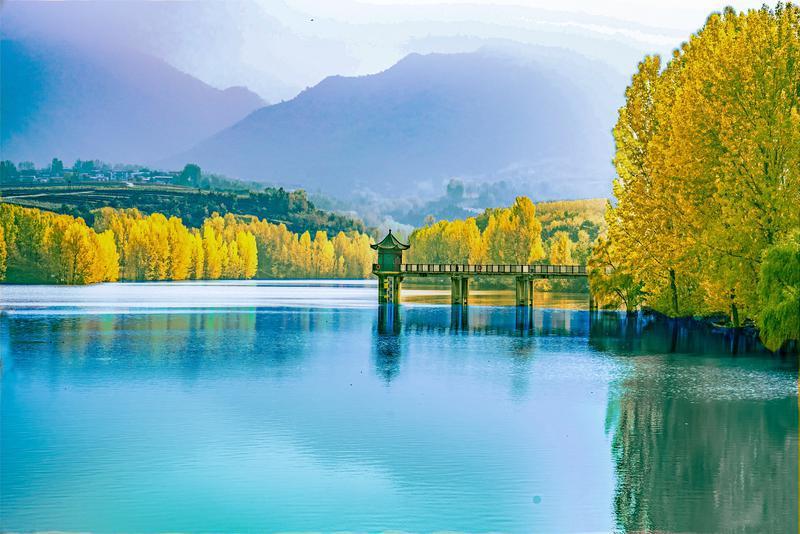 長安區東溝水庫秋日如畫