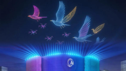 “無人機表演+音樂燈光秀”咸陽AI創新港“五一”成親子科技狂歡新地標