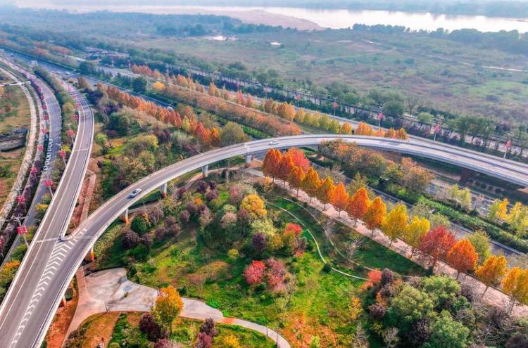 秦漢新城渭河北岸冬日盛景