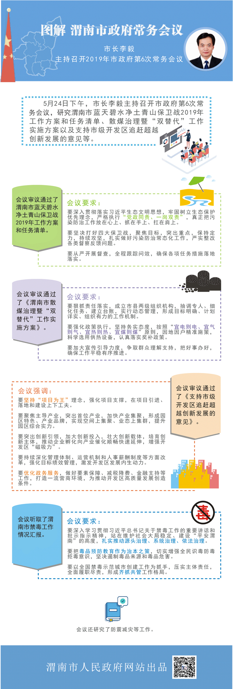 渭南“兩會”進行時：圖解李毅主持召開渭南市政府2019年第6次常務會議