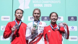 攀岩世錦賽：女子速度攀岩世界紀錄刷新 中國隊摘銀奪銅