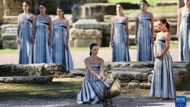 米蘭冬奧會聖火火種採集儀式綵排在希臘舉行