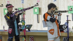 十五運會射擊比賽在廣東射擊館誕生首金，遼寧一隊奪金