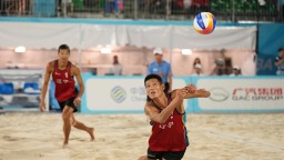 十五運沙灘排球——江蘇隊組合吳佳欣/周朝威奪冠