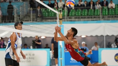 十五運沙灘排球——江蘇隊組合吳佳欣/周朝威奪冠