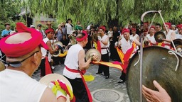 舞龍舞獅非遺表演 太原晉祠“難老河會”迷倒外地遊客