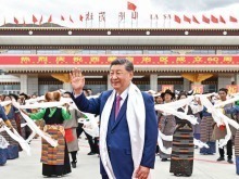 獨家視頻丨習近平率中央代表團抵達拉薩出席西藏自治區成立60週年慶祝活動