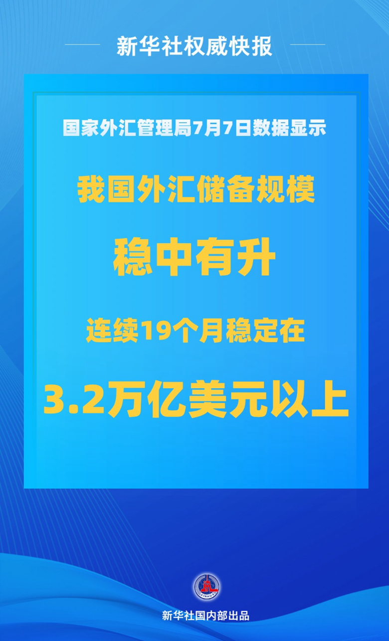 中國外匯儲備規模上半年保持穩中有升