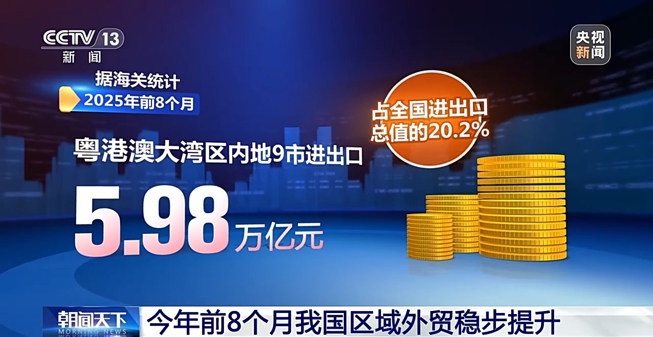 今年前8個月中國區域外貿穩步提升