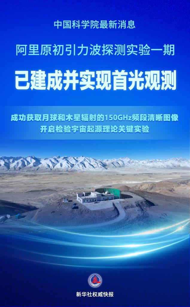 探秘宇宙起源！中國原初引力波探測實驗實現首光觀測