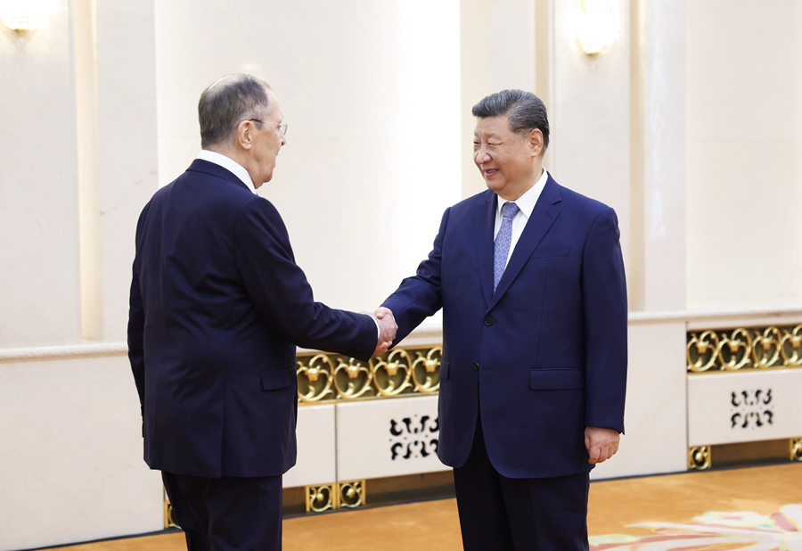 習近平會見俄羅斯外長拉伕羅夫