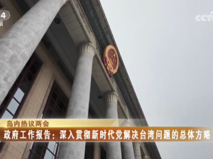 【海峽兩岸】島內熱議兩會  政府工作報告：深入貫徹新時代黨解決台灣問題的總體方略
