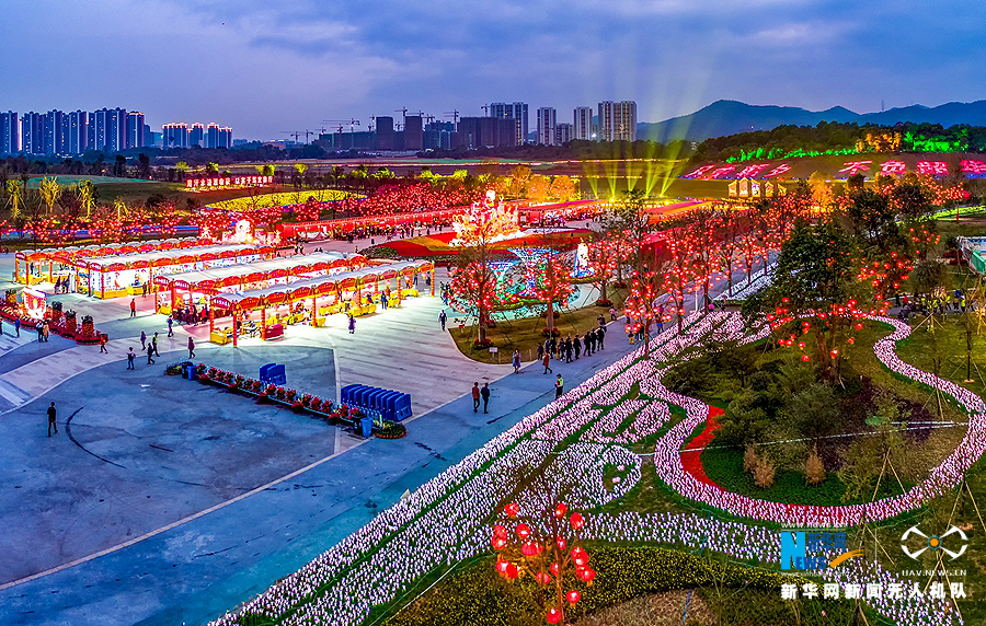 “年味”漸濃 無人機帶你逛花市