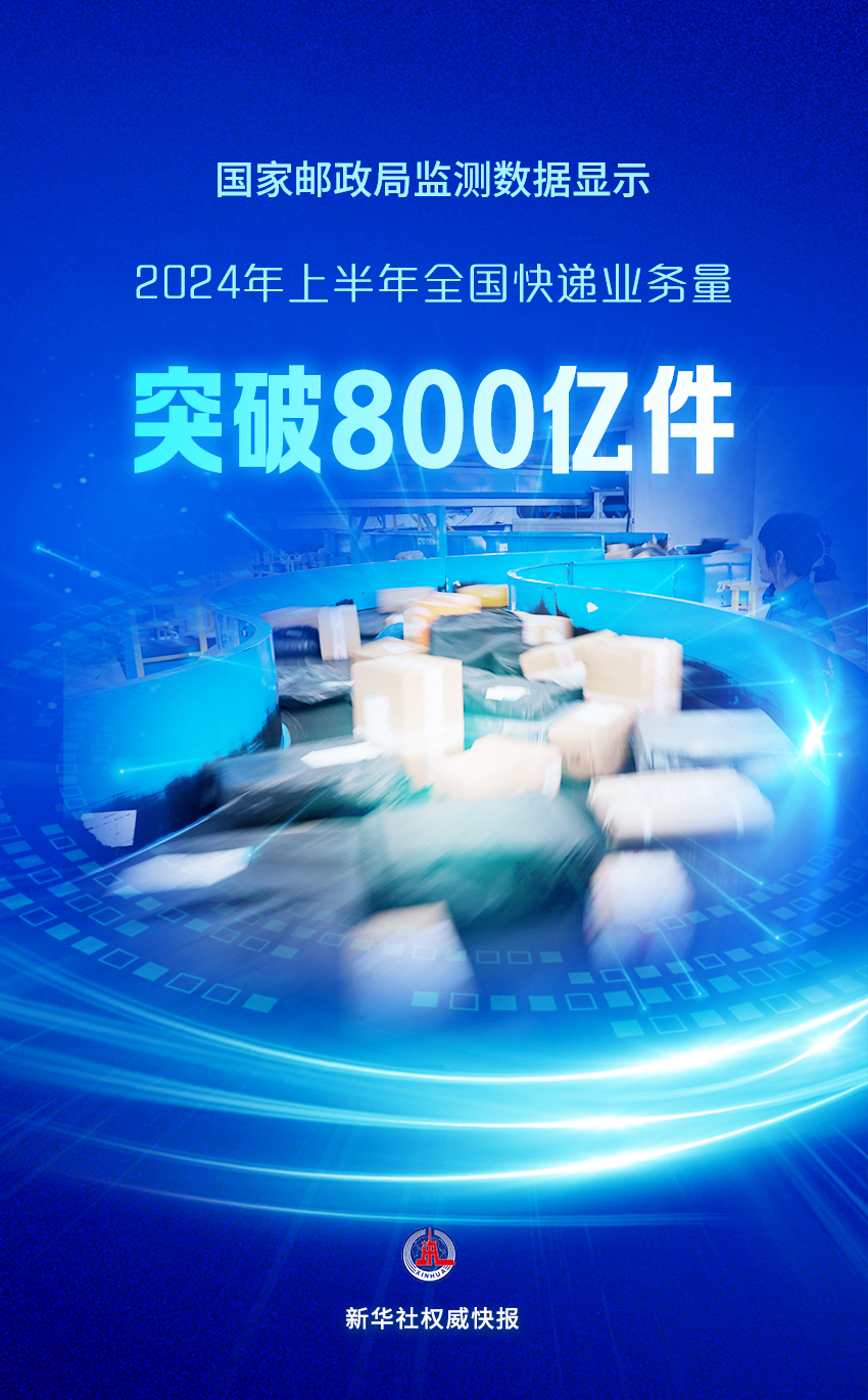 全國快遞業務量今年上半年突破800億件