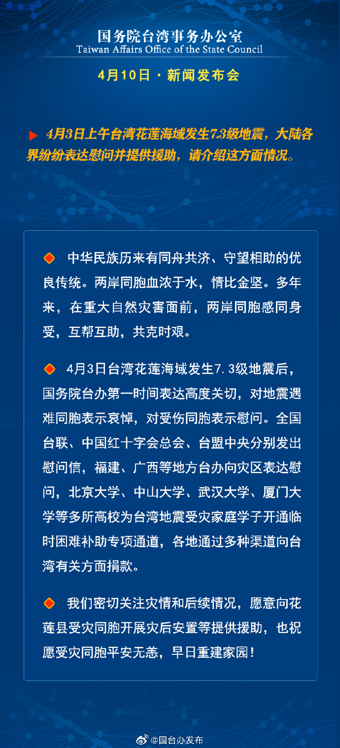 國務院台灣事務辦公室4月10日·新聞發佈會