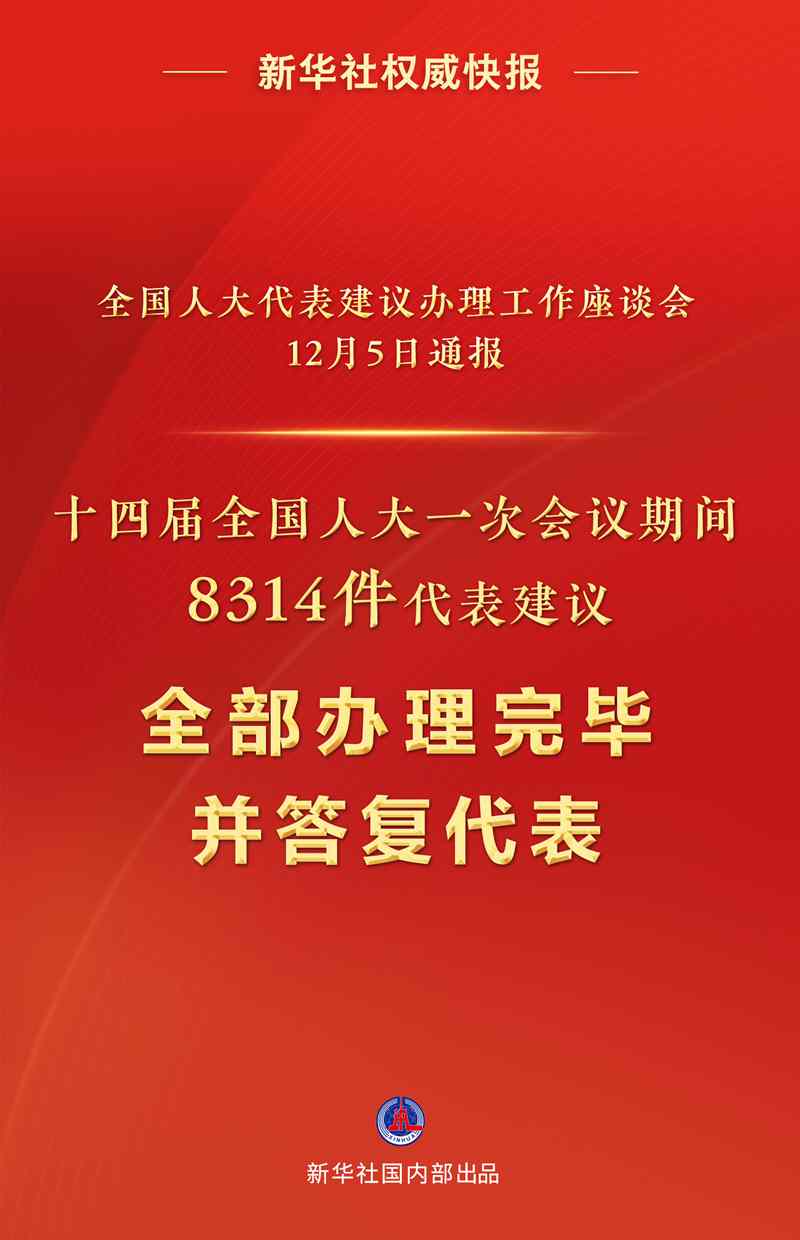 十四屆全國人大一次會議8314件代表建議全部辦理完畢