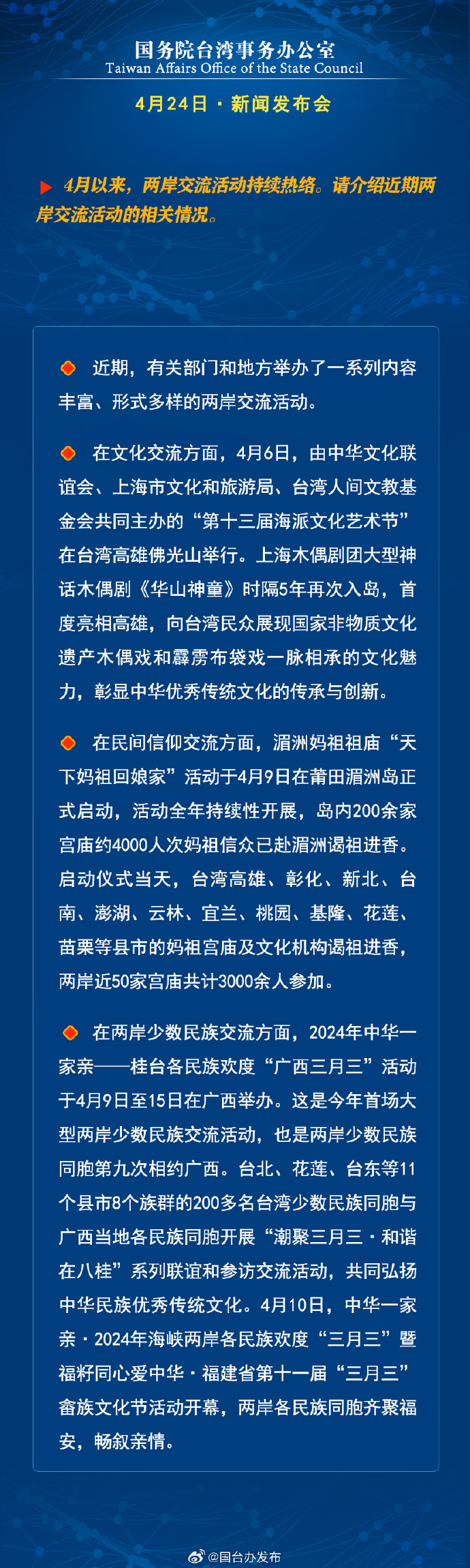 國務院台灣事務辦公室4月24日·新聞發佈會