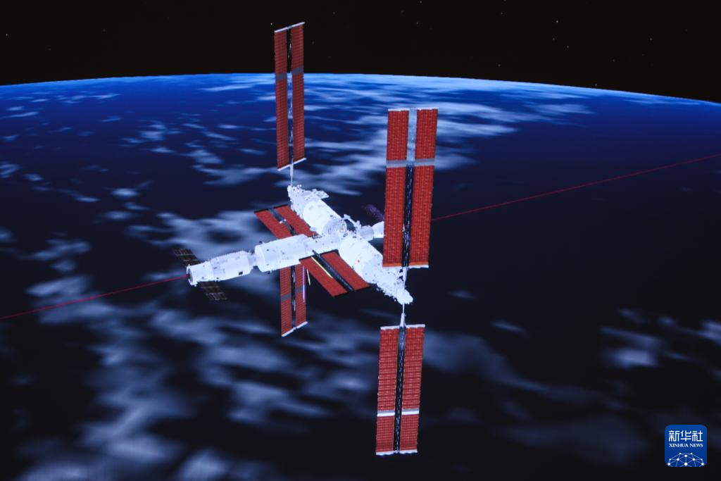 天舟七號貨運飛船與空間站組合體完成交會對接