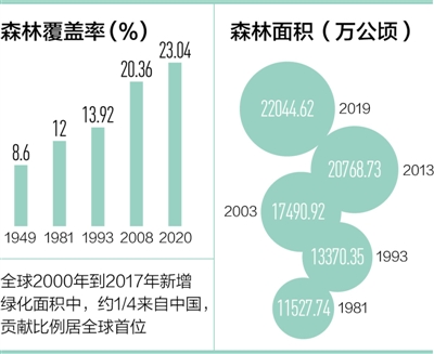 森林覆蓋率超百分之二十三 蒼翠綠色扮靚美麗中國