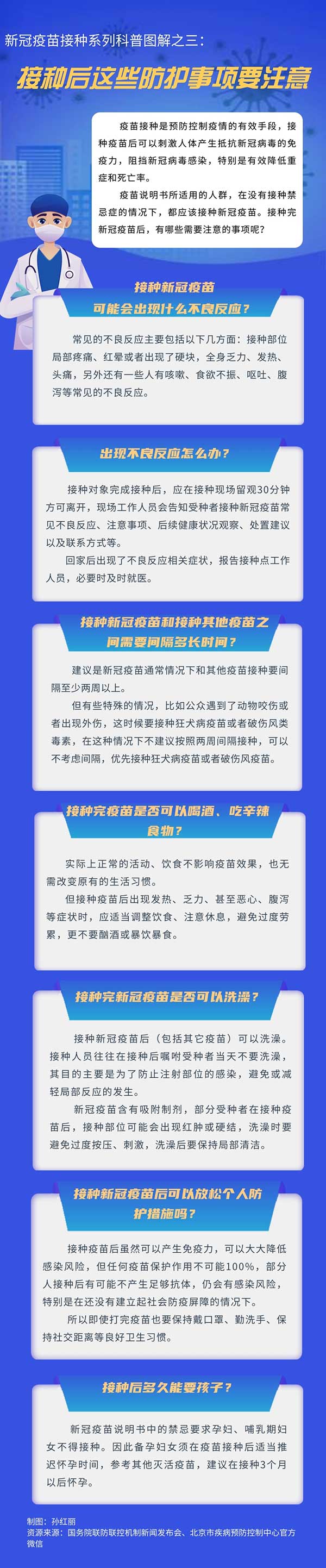 新冠疫苗接種系列科普圖解之三：接種後這些防護事項要注意