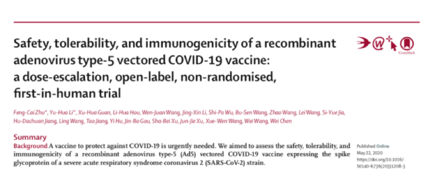 首個新冠病毒疫苗人體試驗安全 中科院院士：中國科學家為國際抗疫提供重要科學依據