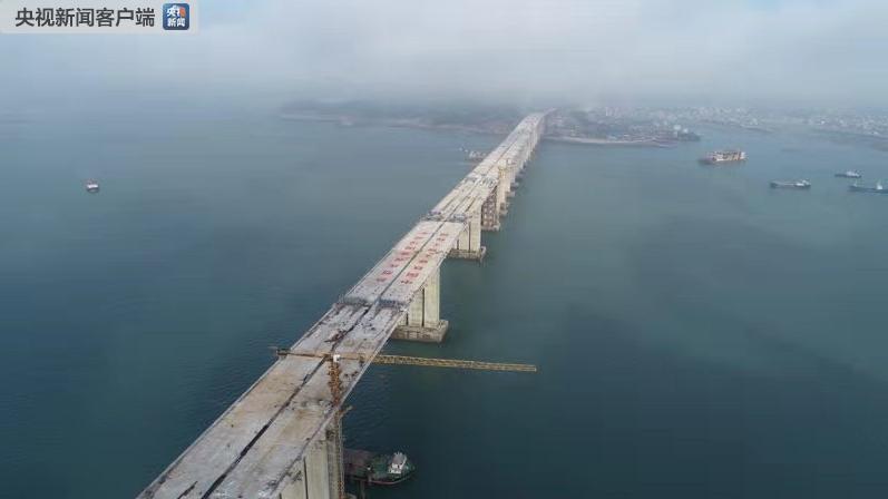 福建平潭海峽公鐵兩用大橋平潭段全線貫通