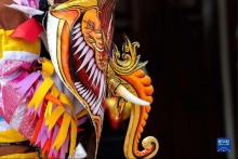 泰國黎府舉行“鬼面節”慶祝活動