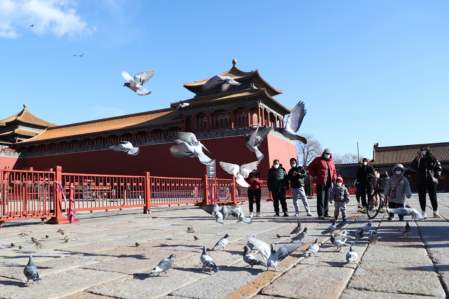 北京故宮博物院客流逐日增加