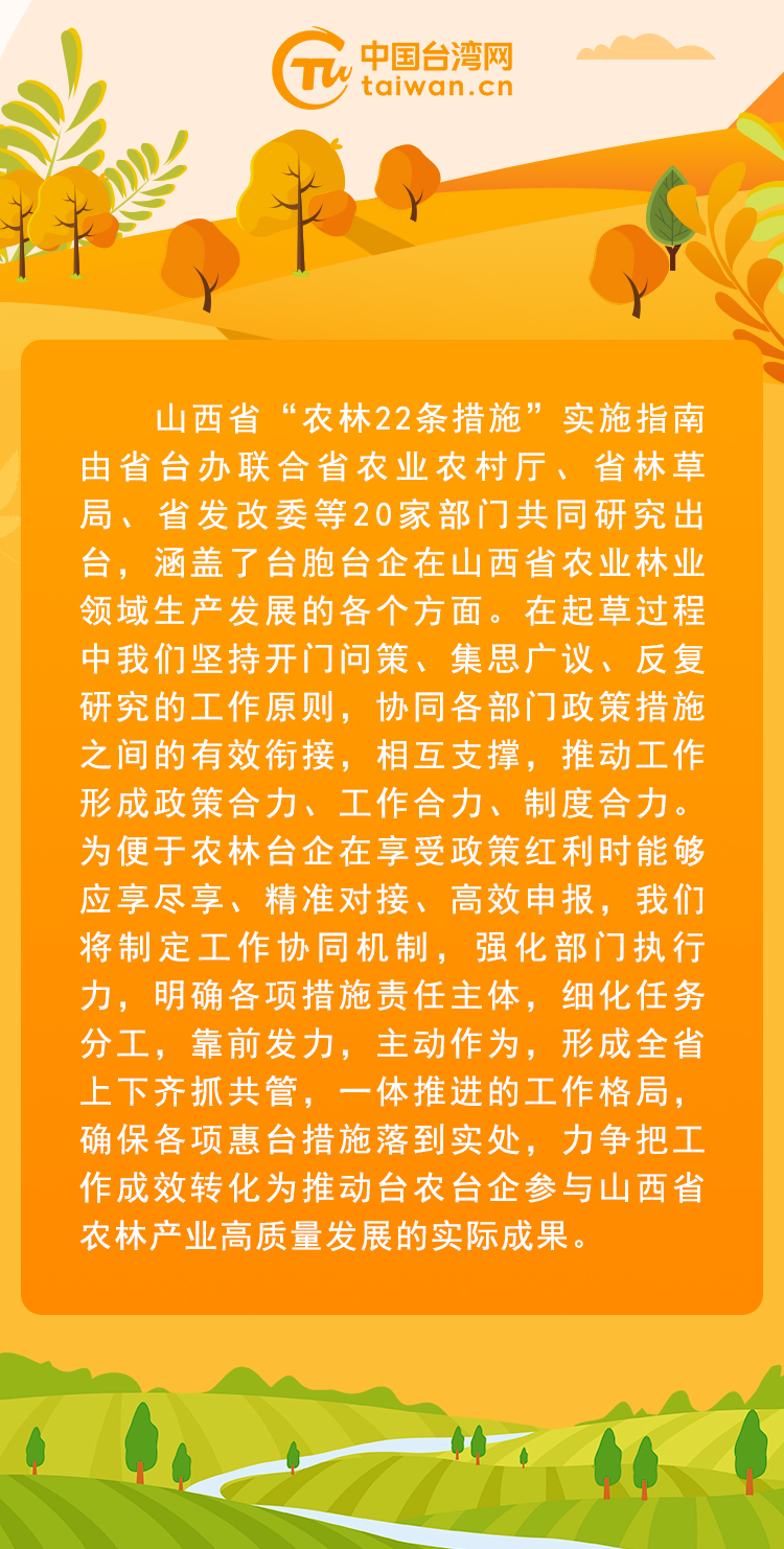 山西惠臺農林22條政策解讀