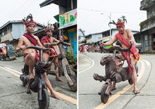 菲律賓部族舉行木雕自行車公路賽