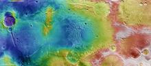 火星色彩地形圖 繽紛色彩展示“秘密花園”