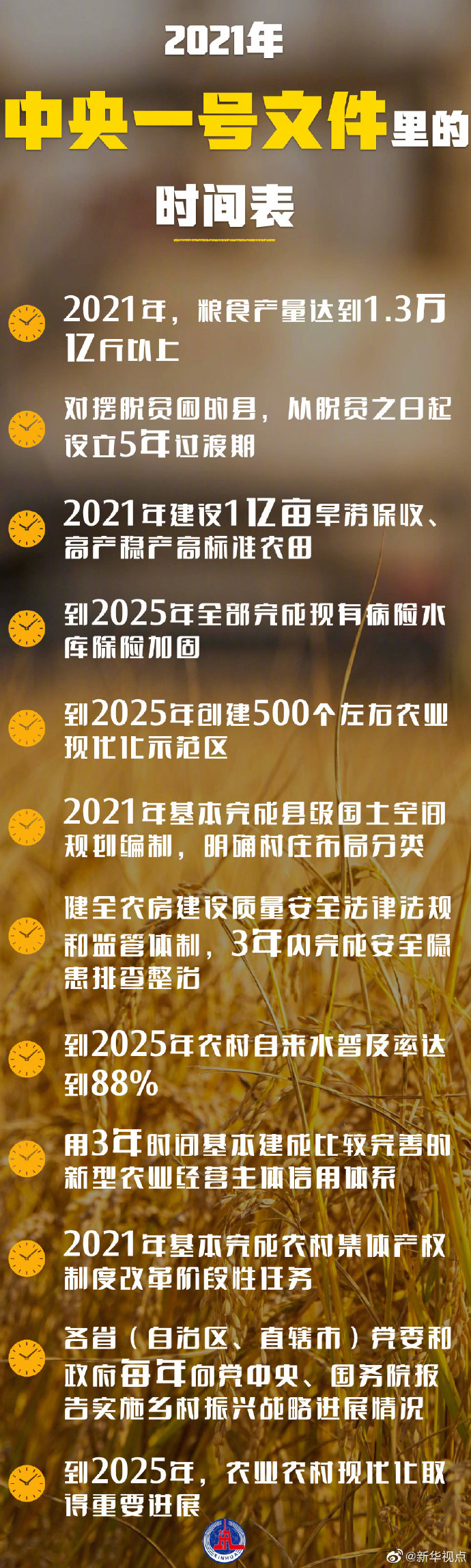 2021年中央一號文件裏的時間表