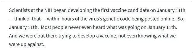1月11日已開始研發疫苗！特朗普親口承認了