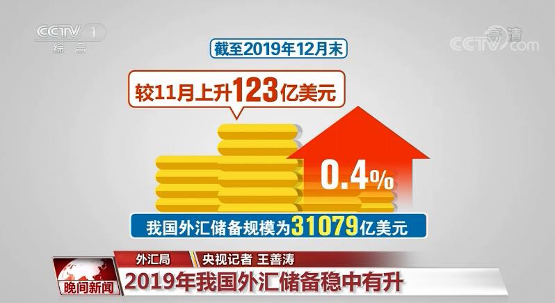 國家外匯管理局：2019年我國外匯儲備穩中有升